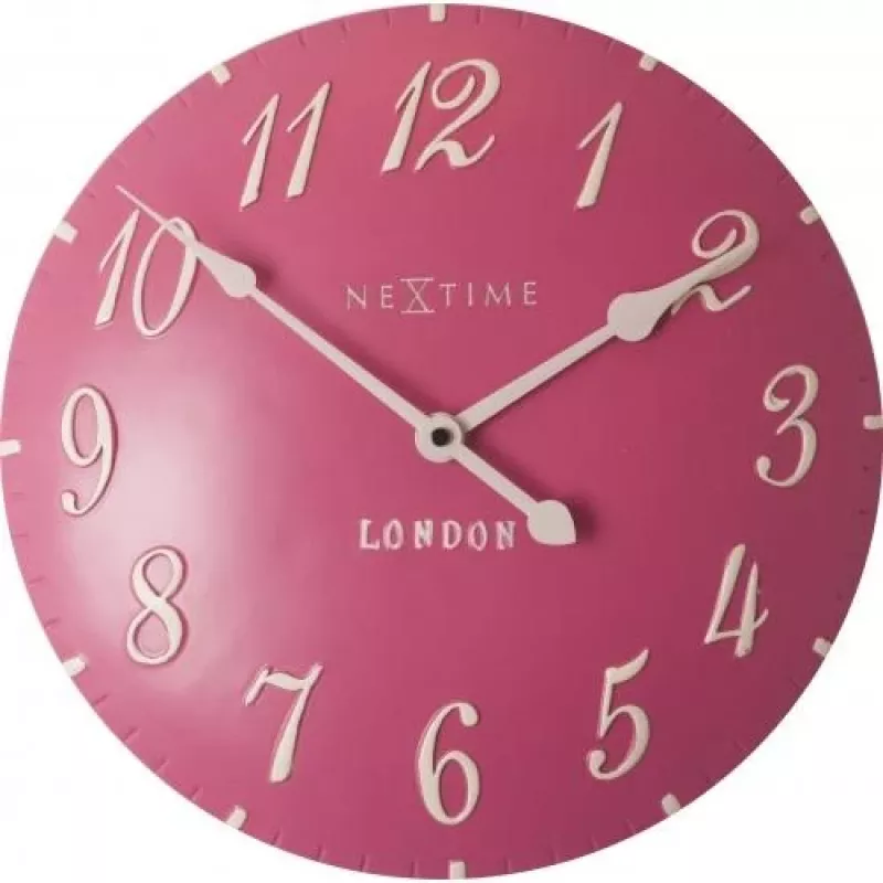 NeXtime klok 3084rz London Arabic, Ø34,5 cm, Sieninis, Rožinis/ Baltas