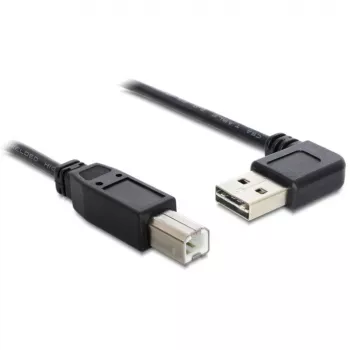 DeLOCK Easy – USB laidas – USB (M) kairėn/dešinėn kampuotas, apverčiamas į USB B tipo (M) – USB 2.0 – 50 cm – juodas (85167)
