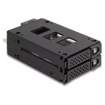 Kaupimo įrenginio dėklas DeLOCK plonas Bay Mobile Rack 2 x 2,5 colio U.2 NVMe SSD juodas