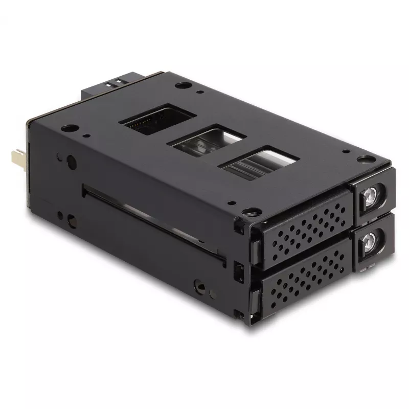 Kaupimo įrenginio dėklas DeLOCK plonas Bay Mobile Rack 2 x 2,5 colio U.2 NVMe SSD juodas