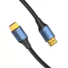 Vention medvilniniu pynimu aptrauktas HDMI-A laidas, kištukas–kištukas, HD, 8K, 5 m, mėlynas, aliuminio lydinio tipo