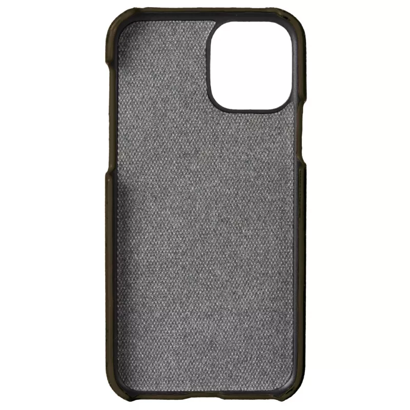Telefono dėklas Krusell Birka, skirtas Apple iPhone 11 Pro, tamsiai rudos odos stiliaus dėklas