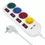 Maitinimo lizdas MACLEAN MCE229W — 4 lizdai, 2× USB, 1.5 m laidas, F tipas, 10 A, balta