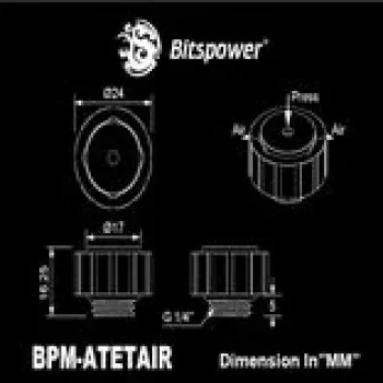 BitsPower manualus oro išleidimo vožtuvas G1/4 col. AG, arktinė balta