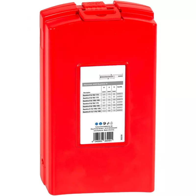 Gręžimo plaktuko grąžtų rinkinys Quattric II Set, SDS plus (5 vnt., Ø 5–12 mm)
