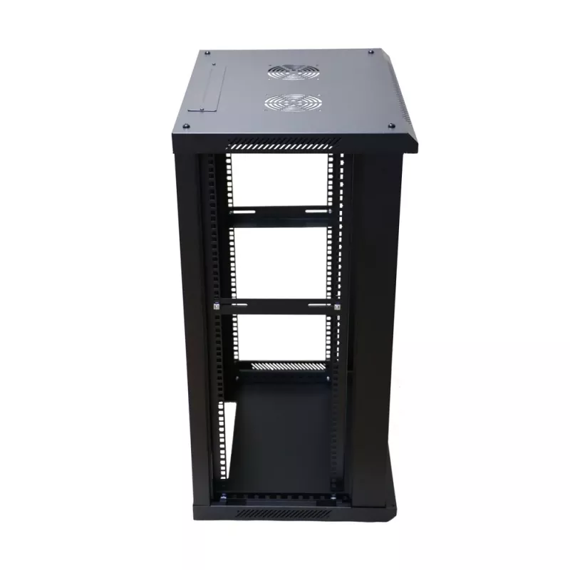 Prie sienos montuojama spinta Extralink Rackmount cabinet 18U 600x600 Juoda raktinis užraktas