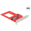 DeLOCK PCI Express x4 kortelė į 1 x vidinę U.3 sąsają, raudona sidabrinė