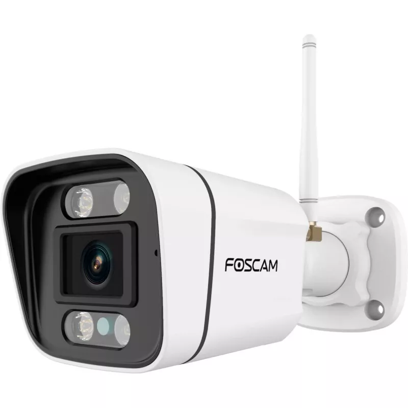 Foscam V8P Wi-Fi stebėjimo kamera balta 8MP (3840x2160), dviejų juostų Wi-Fi, integruotas prožektorius ir signalinė sirena (V8P-W)