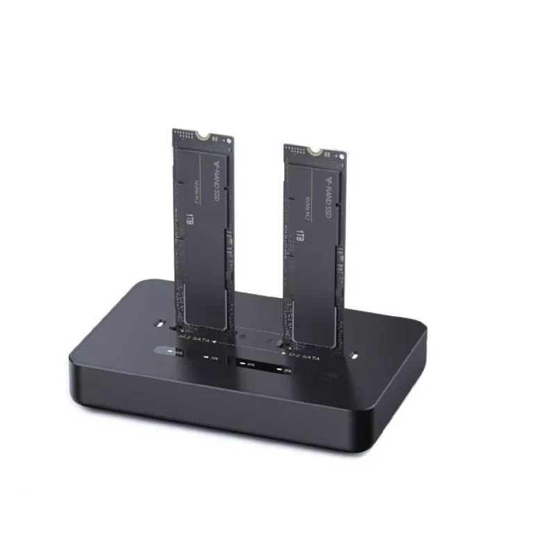 GEMBIRD stalinė dviejų diskų USB Type-C M.2 NVMe ir SATA SSD prijungimo stotelė DD2-U3M2, palaiko M.2 2242, 20 Gbit/s, RTL9210B