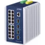 Valdomas komutatorius PLANET IP30 pramoninis L3 16 prievadų Gigabit Ethernet