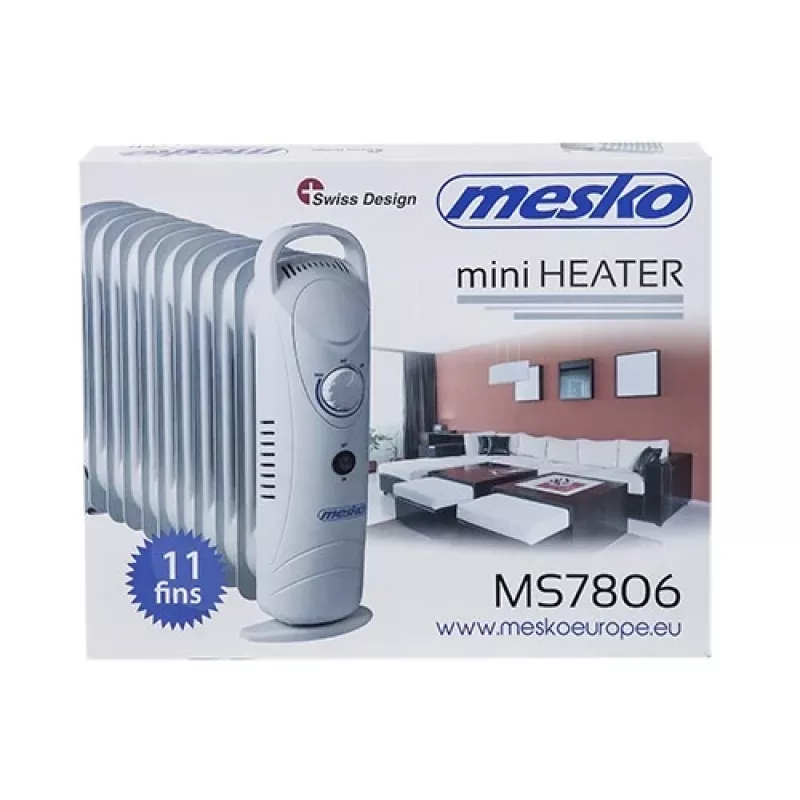 Mesko MS 7806 elektrinis patalpų šildytuvas Alyvinis elektrinis patalpų šildytuvas Vidaus Balta 1200 W