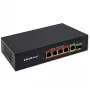 Ethernet PoE komutatorius QOLTEC 52296 — 4x RJ45 PoE prievadai, 1x RJ45 aukštyninė jungtis