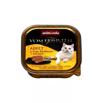 ANIMONDA Vom Feinsten Adult Turkey, kalakutiena, jautiena ir morkos - šlapias kačių maistas - 100g