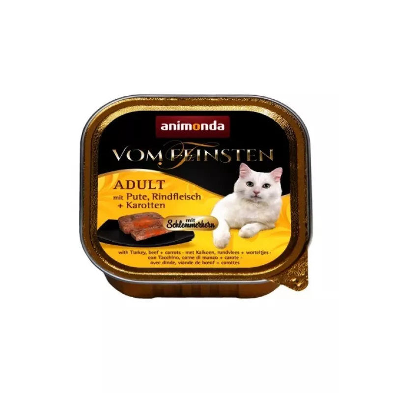 ANIMONDA Vom Feinsten Adult Turkey, kalakutiena, jautiena ir morkos - šlapias kačių maistas - 100g