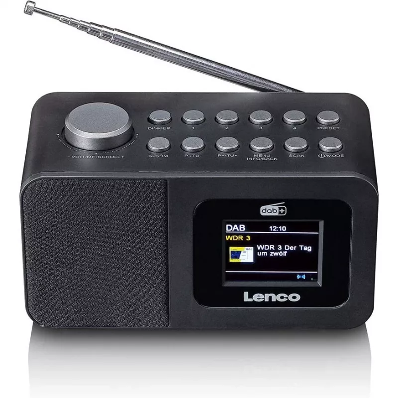 Stalinis radijas Lenco CR-625BK — FM/AM imtuvas su Bluetooth, juodas