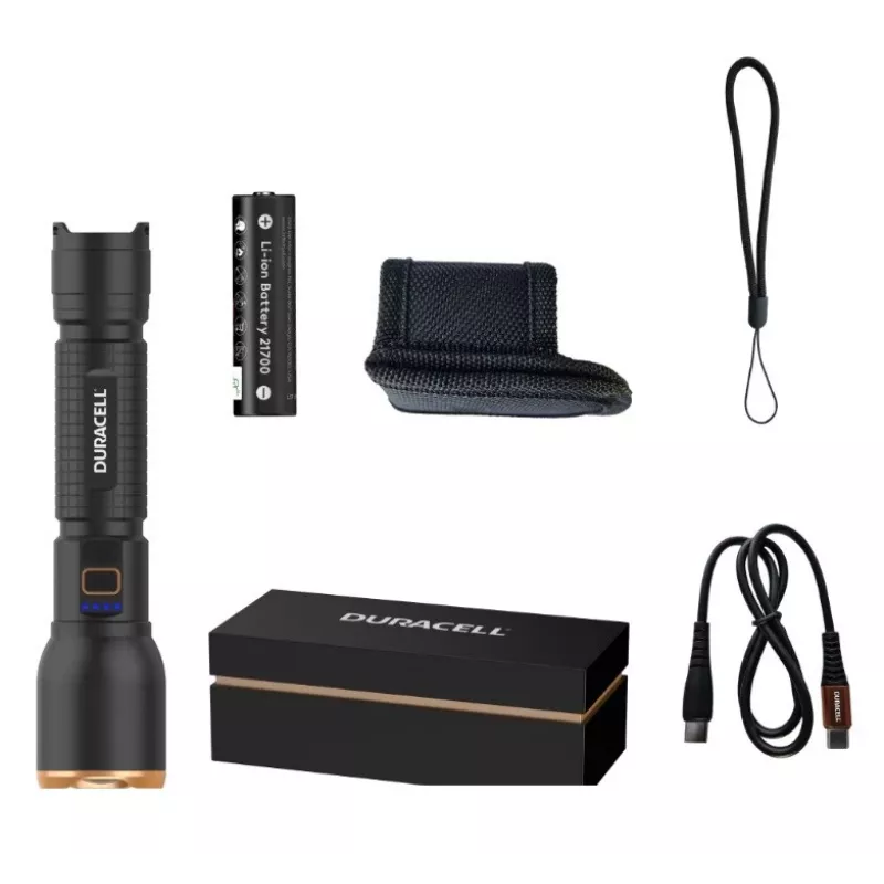 Žibintuvėlis Duracell DF3000R, juodas