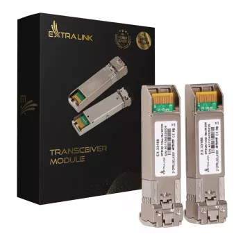 Extralink SFP28 25G 2 pakuotėje | SFP28 modulis | 25 Gbps, LC/UPC dvipusis, 1310 nm, 10 km, vienmodis, DOM tinklo siųstuvas-imtuvas modulis