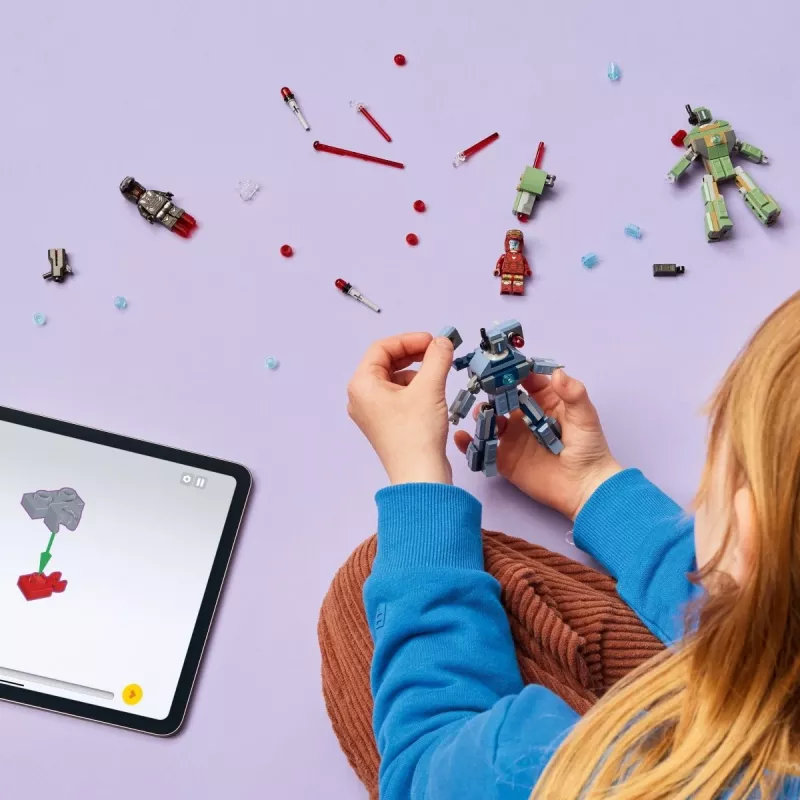 Konstravimo žaislas LEGO Marvel Super Heroes Geležinis žmogus ir War Machine rinkinys 76320, 204 dalys, 2 minifigūrėlės, 100 mm aukštis