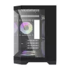 Darflash FT418 kompiuterio korpusas + 6 aRGB ventiliatoriai (juoda)