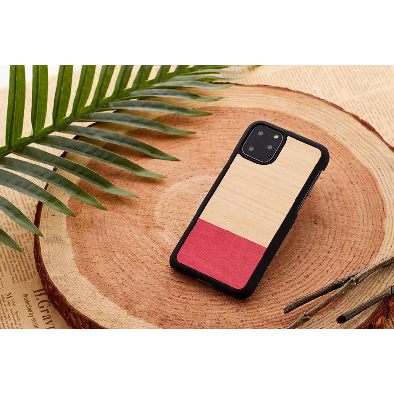 man and wood išmaniojo telefono dėklas, pagamintas iš medžio, skirtas iPhone 11 Pro Max — juodos spalvos apsauginis dangtelis