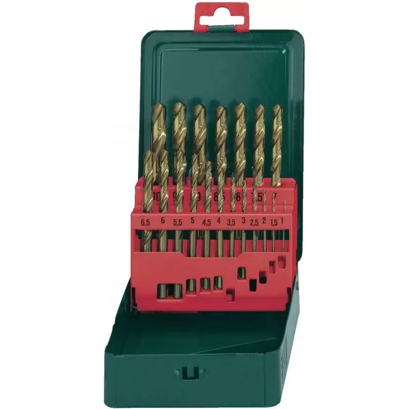 Grąžtų rinkinys Metabo 627156000 — HSS, TiN padengti, 19 vienetų