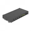 Patch panel DELOCK Mini Desktop RJ45 8 prievadų Cat.6A ekranuotas juodas stalui, sienai ar DIN bėgiui