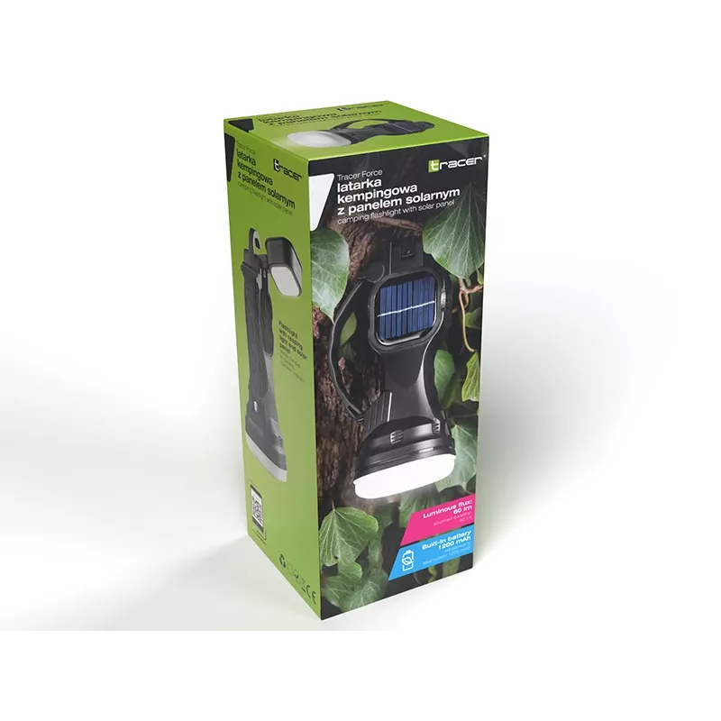 Žibintuvėlis TRACER Camping Torch 47140, įkraunamas nuo saulės, atsparus vandeniui