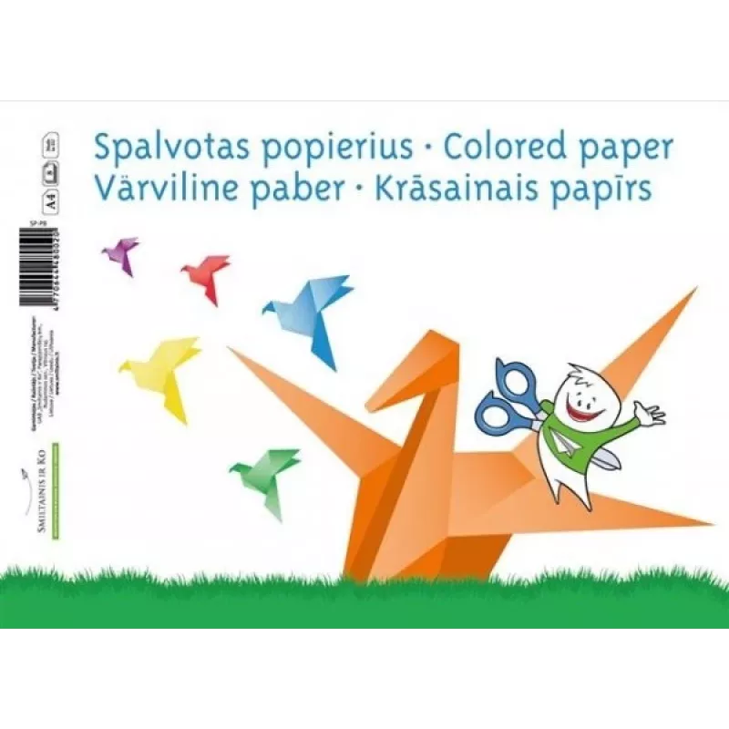 SMLT Popierius A4 80 g/m² vienpusis klijuotas paketas — 8 lapų