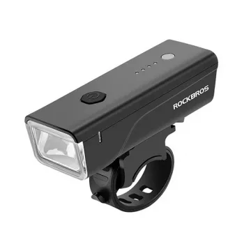 Rockbros dviračio žibintas + USB-C – USB-A kabelis 260 lm juodas