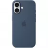 Silikoninis dėklas Apple iPhone 16 MagSafe Denim dangtelis mėlynas 6,1 colio