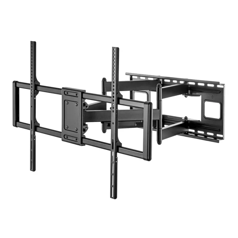 Maclean MC-482 TV sieninis laikiklis 60-120 colių plokštiems ir lenktiems televizoriams, iki 120 kg maks. VESA 900x600, pasukamas, pakreipiamas ir sukamas, universalus TV laikiklis