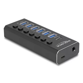DeLOCK 64326 sąsajų šakotuvas USB 3.2 Gen 2 (3.1 Gen 2) Type-C 10000 Mbit/s juodas