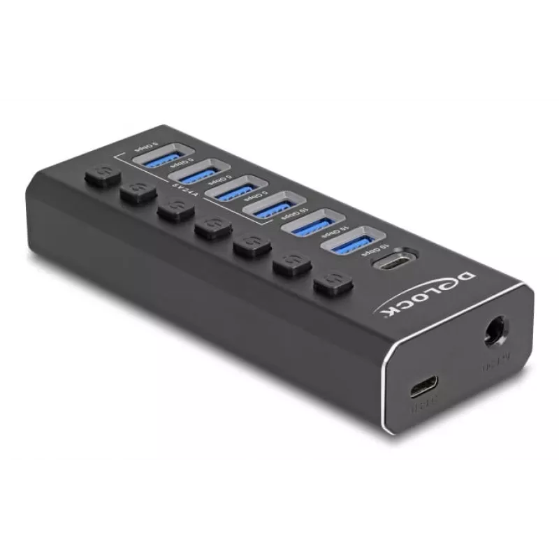 DeLOCK 64326 sąsajų šakotuvas USB 3.2 Gen 2 (3.1 Gen 2) Type-C 10000 Mbit/s juodas