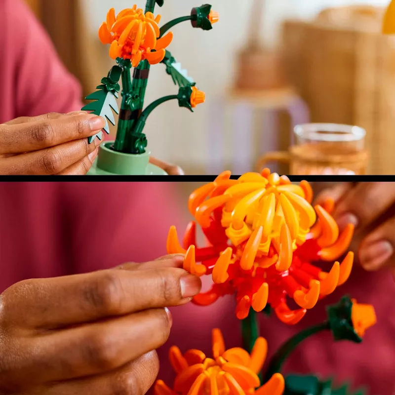 LEGO Icons Gelės chrizantemos statybos rinkinys Kūrybinis modelių rinkinys suaugusiems Statyti dirbtinį augalą Dovana moterims vyrams jai ar jam Namams biurui DE