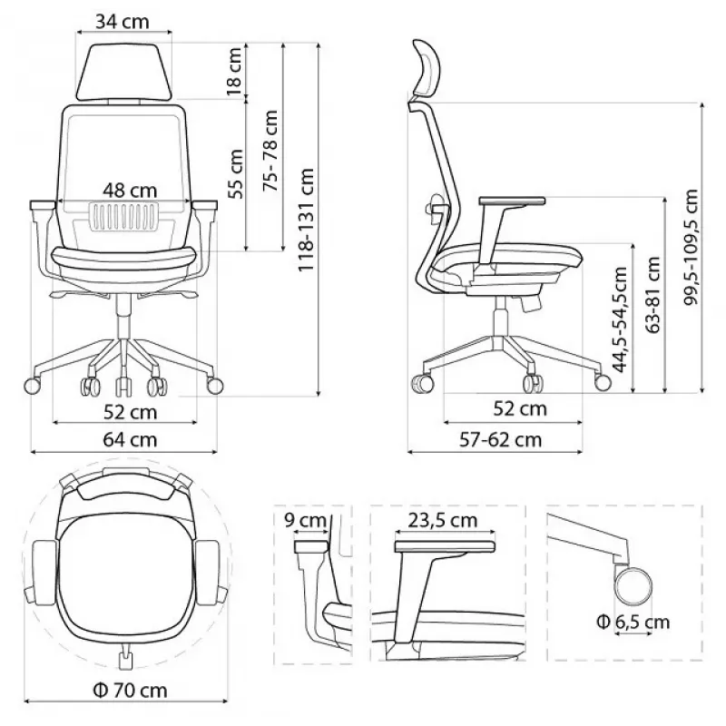 SPECTRUM Ergonominė biuro kėdė juodas