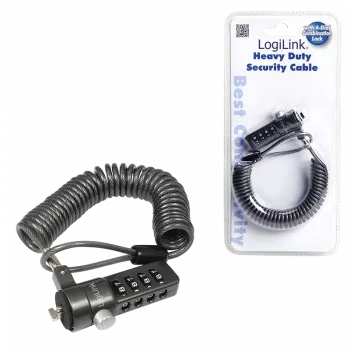 LogiLink NBS004 kabelis Lock Juoda 1.8 M