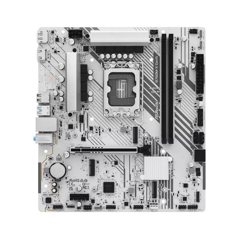 Pagrindinė plokštė ASROCK B760M-X GEN5 mATX, skirta LGA1700, 2× DDR5, DisplayPort ir HDMI