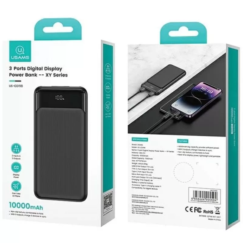 usams Įkroviklis USA001631 30W su 1x USB-C ir 1x USB-A greitas įkrovimas