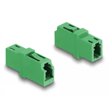 Skaidulinės optikos adapteris LC Simplex lizdas į LC Simplex lizdas APC žalias DeLOCK 87984