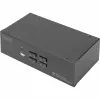 DIGITUS KVM jungiklis, 4 prievadų, dviejų ekranų, 4K, DisplayPort®