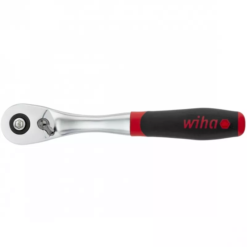 Wiha reversinis reketas 3/8, mygtukinis ir rutulinis fiksatorius, juoda/raudona (45625)
