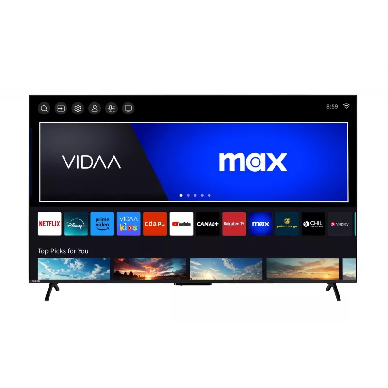 TV Toshiba 65UV2463DG 65 col. (165,1 cm) 4K Ultra HD DLED išmanusis televizorius, 3840×2160, VIDAA, Wi‑Fi, 300 cd/m², juoda