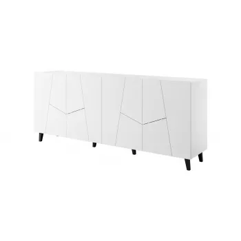 Komoda Cama Meble ETNA 200x42x82 cm, balta matinė, medžio drožlių plokštė, 16 mm rėmas