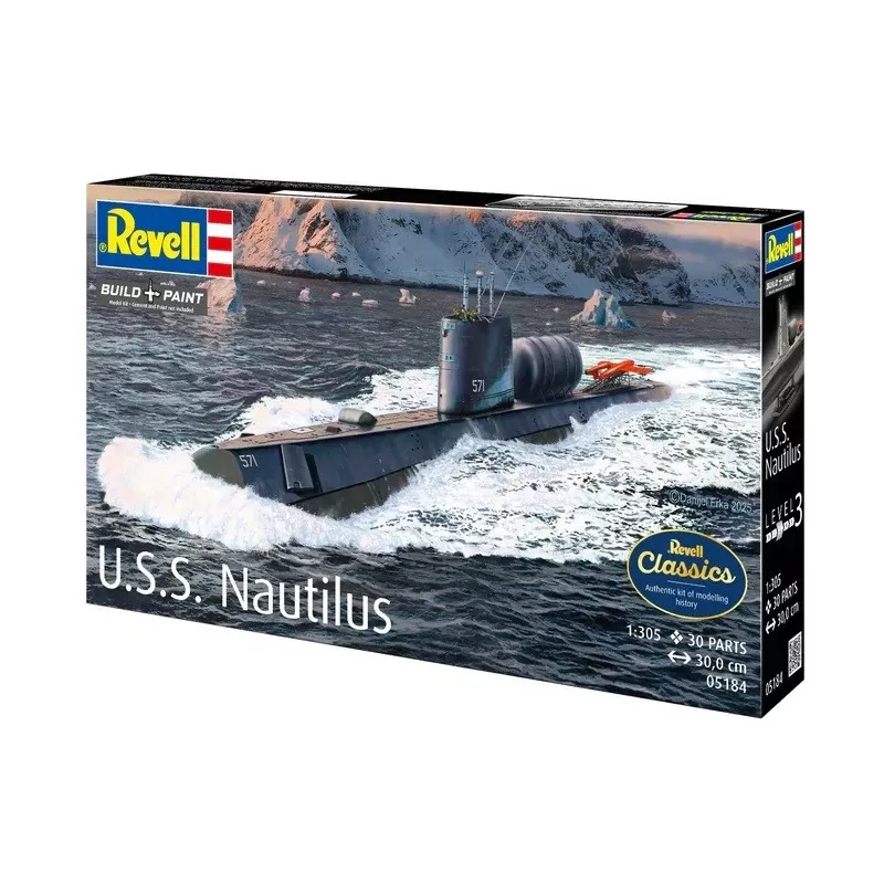 Plastikinis laivo modelis REVELL U.S.S. Nautilus masteliu 1:305, rinkinys 05184