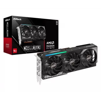Vaizdo plokštė ASRock Challenger Radeon RX 9070 — 16 GB GDDR6, 256 bitų, PCIe 5.0, 3x DisplayPort 2.1a + HDMI 2.1b