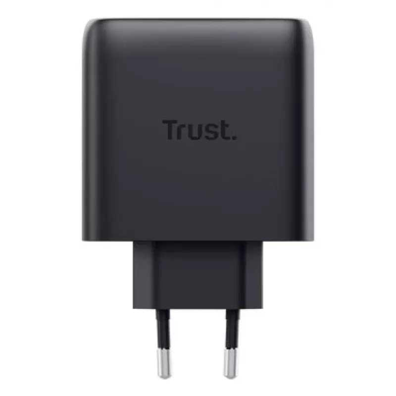 Trust Maxo 65W 2 prievadų USB-C GaN įkroviklis, greitas įkrovimas, juodas