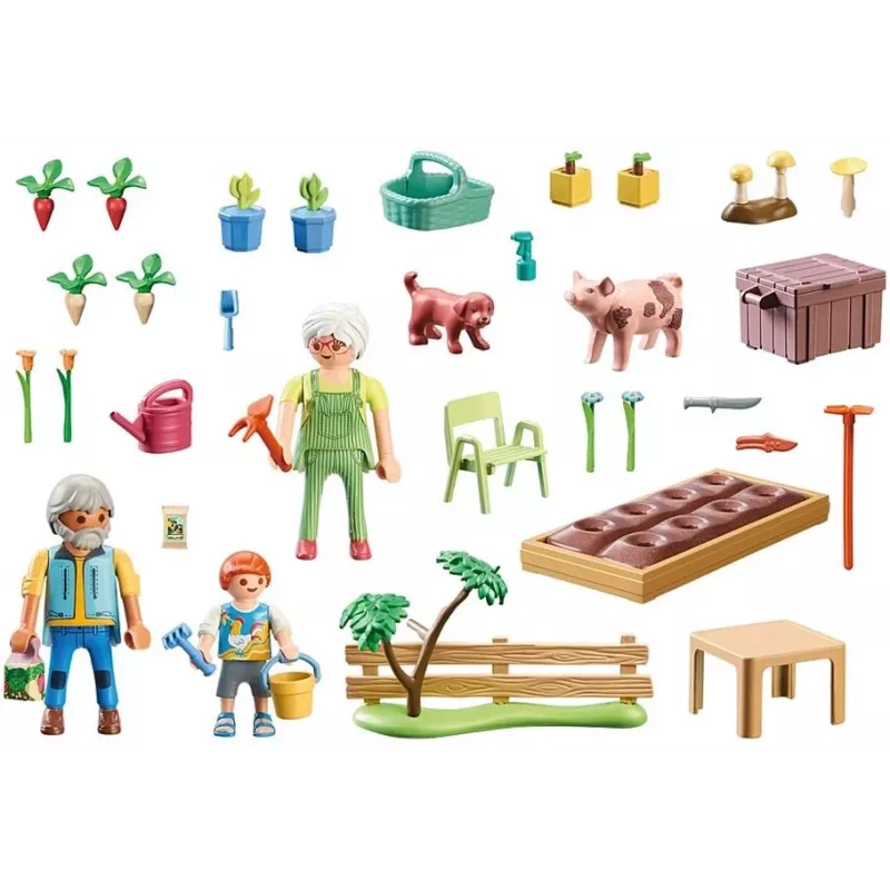 Playmobil 71443 Kaimas: Daržovių sodas su seneliais