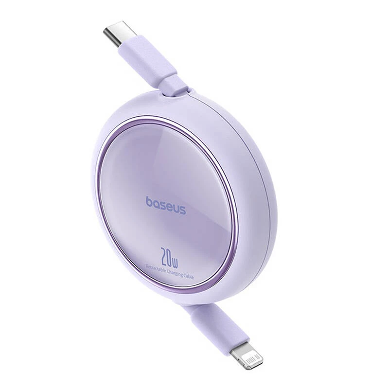 Baseus Free2Pull - 20 W USB-C į Lightning ištraukiamas kabelis, 1 m (violetinis)