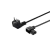 Maitinimo kabelis SAVIO CL-116 — 1,8 m, juodas, kampinis maitinimo kištukas C tipas į kampinį IEC C13, 3 gyslų 0,5 mm²