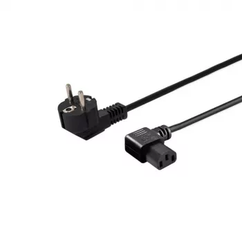 Maitinimo kabelis SAVIO CL-116 — 1,8 m, juodas, kampinis maitinimo kištukas C tipas į kampinį IEC C13, 3 gyslų 0,5 mm²